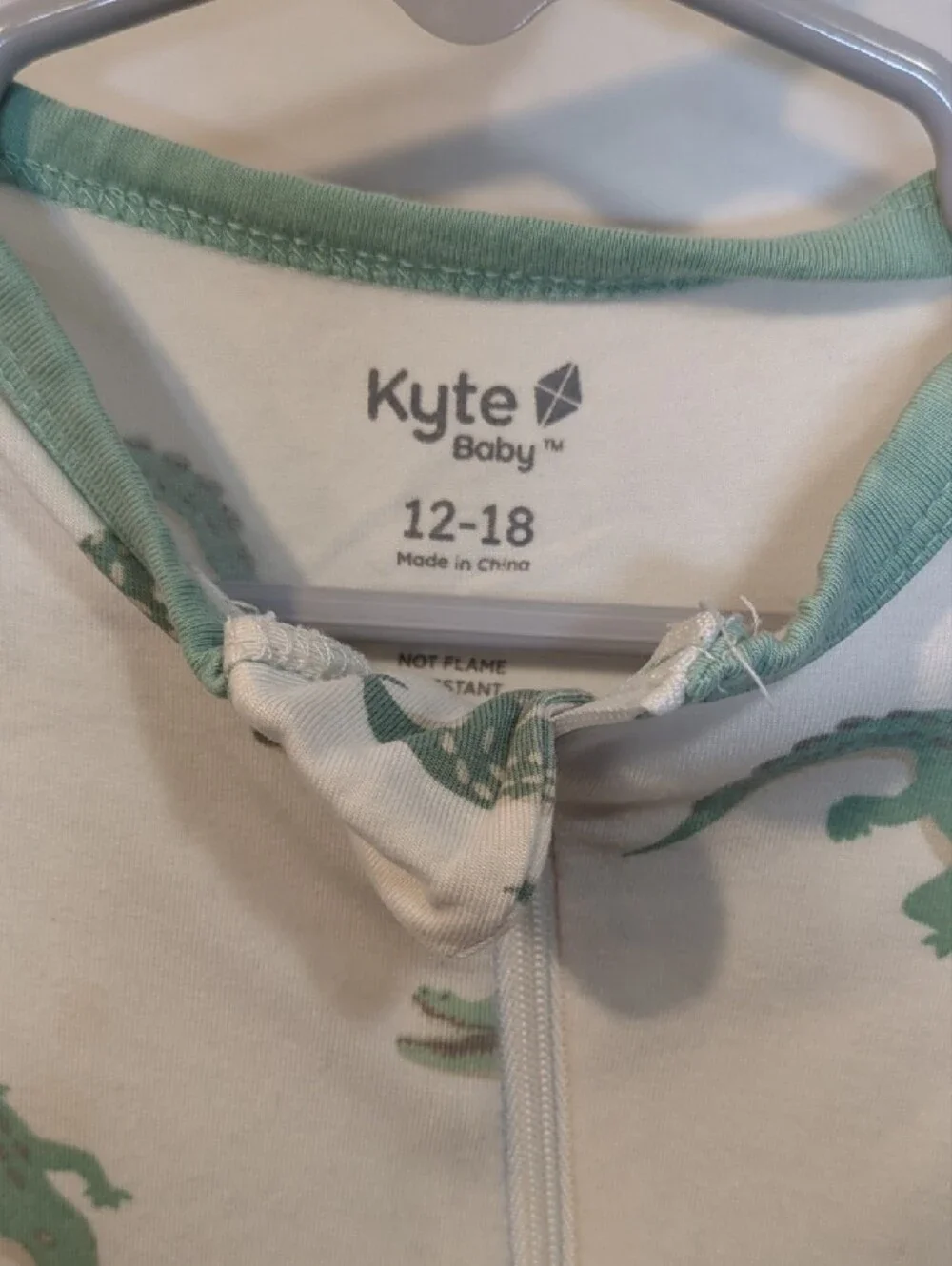 Kyte BABY Cream Duck & Green Crocodile Zip One-Piece Pajamas